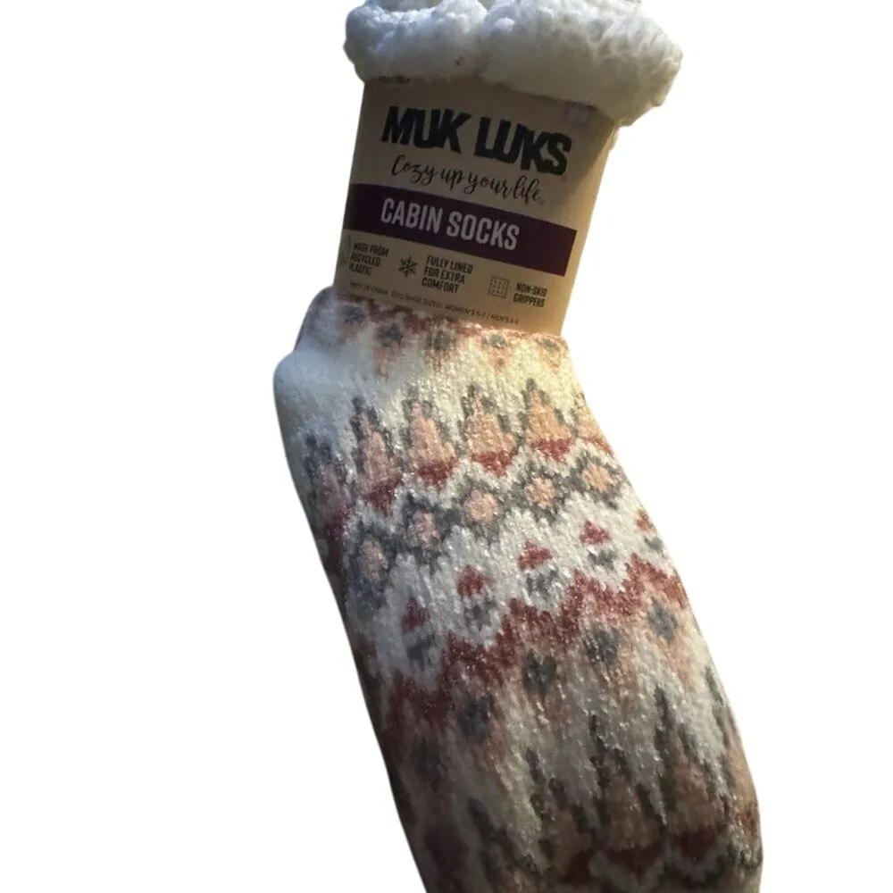 Muk Luks Fuzzy Chenille Plush Cabin Socks, 2 Pack, Size S / M, New with Tag Pink - Image 5