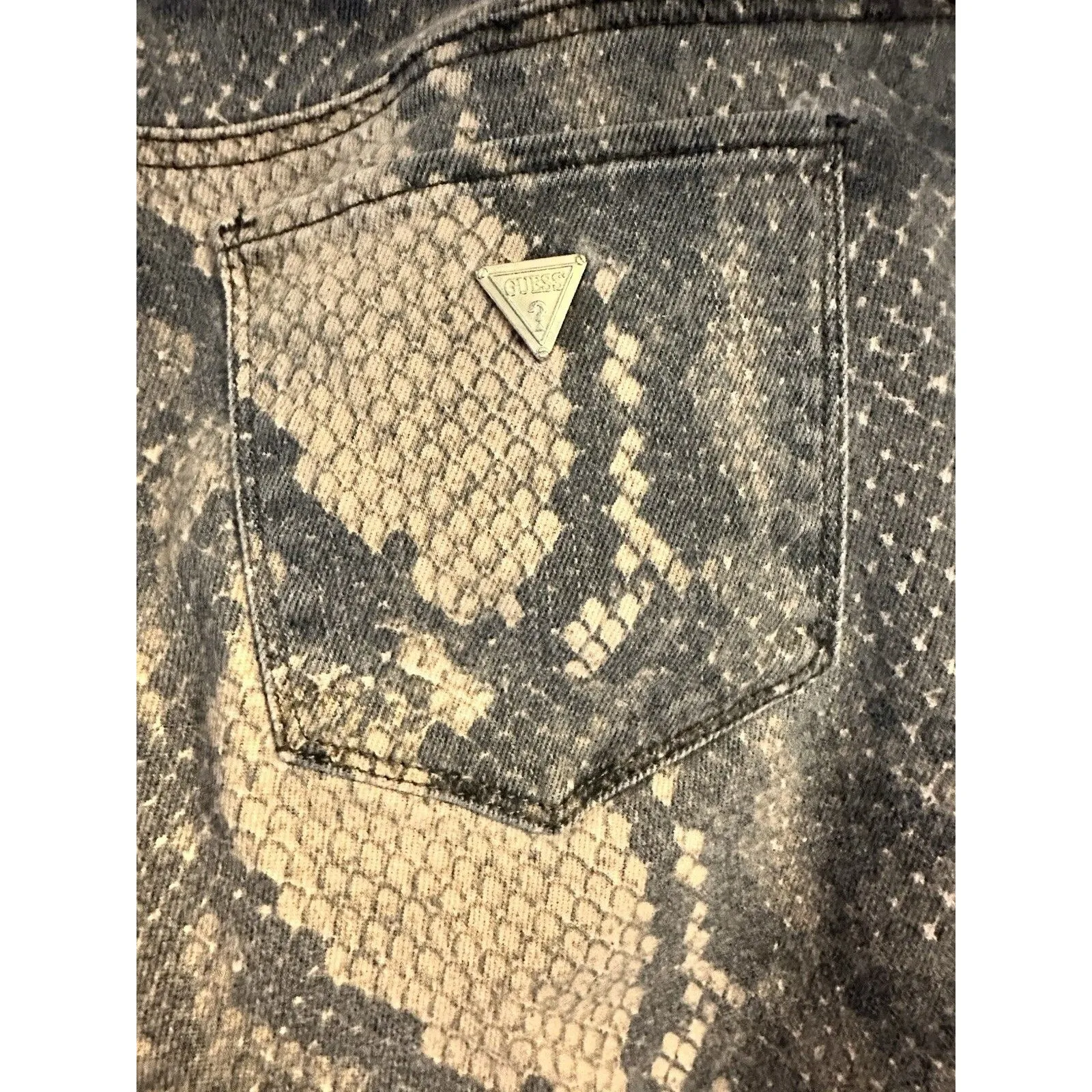 GUESS Samara Sexy Curve Stretch Skinny Jeans Snakeskin Print Women’s Size 28 - Image 4