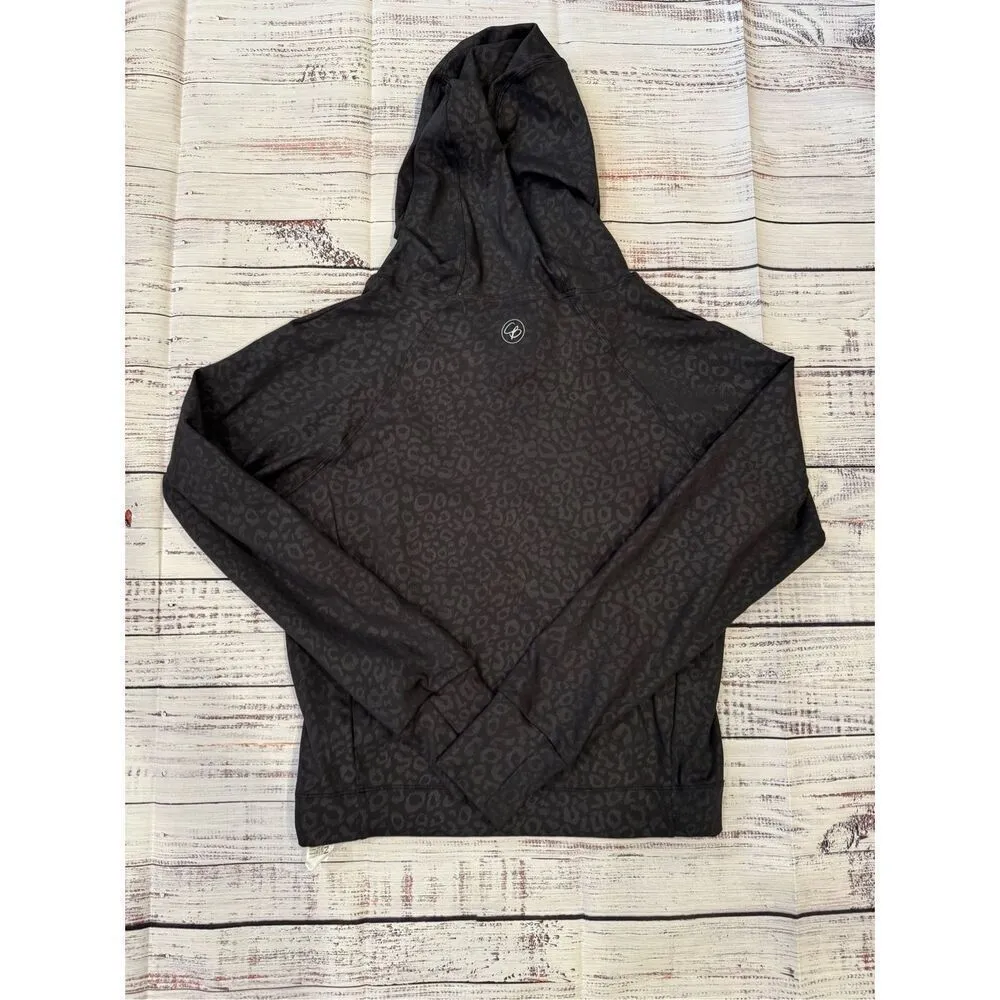 Celestial Bodiez NWOT Power Zip Hoodie in Black Panther Animal Print Size Medium - Image 4