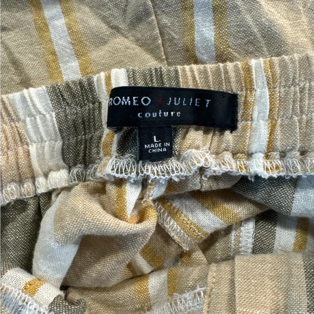 Romeo & Juliet Couture‎ Beige and Gray Striped Jumpsuit - Image 6