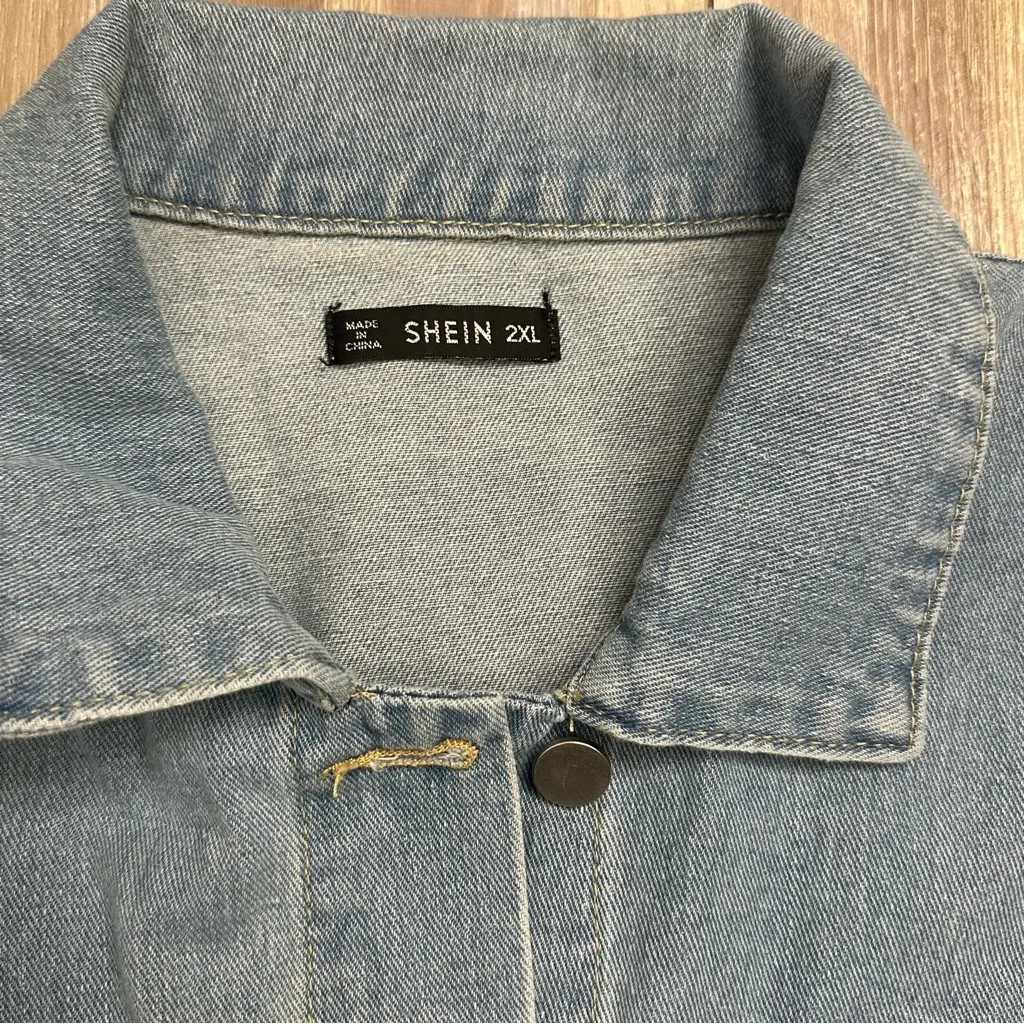 SHEIN Classic Blue Denim Jacket Women’s Plus 2X - Image 7