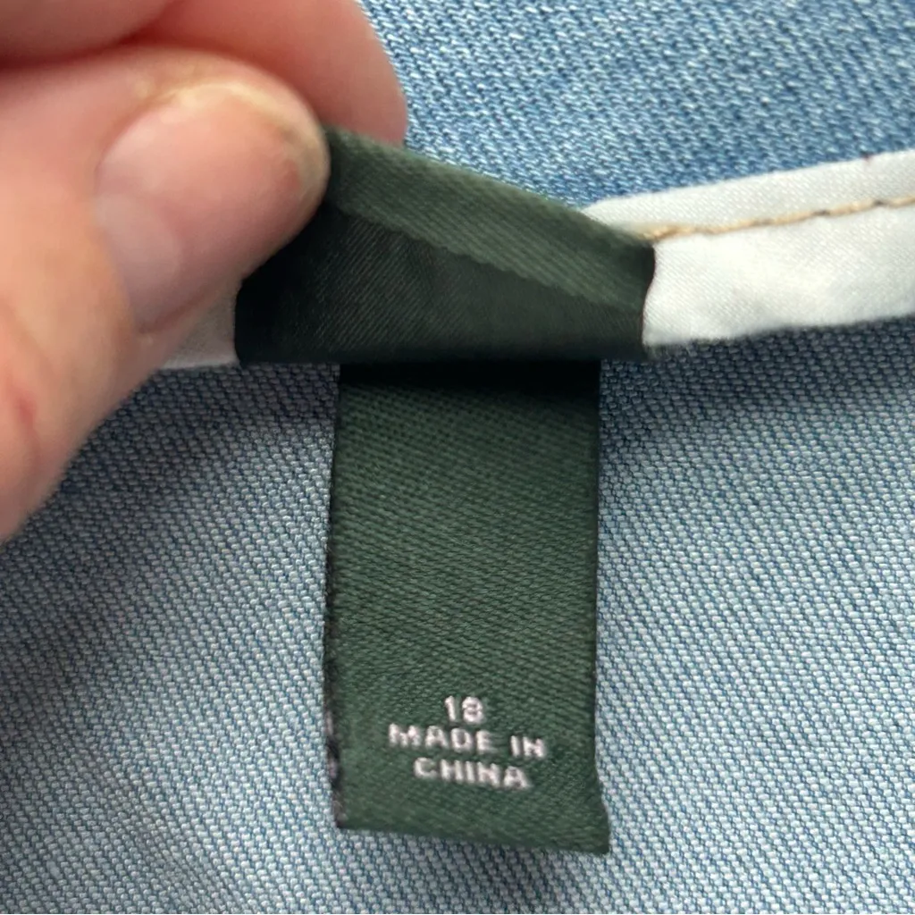 Light Blue Denim Skirt White Size 18 - Image 6