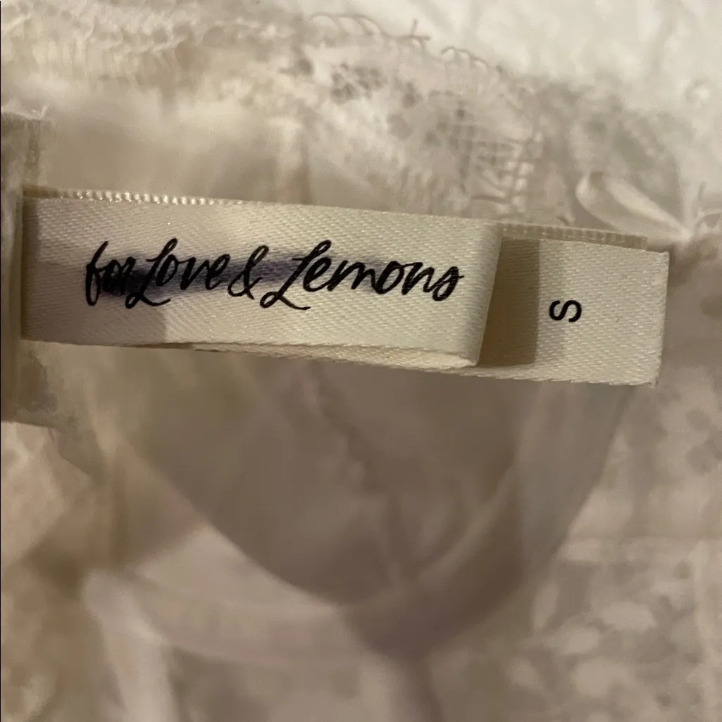 For Love And Lemons Sheer White Lace Long-Sleeve Dress Small - Image 11