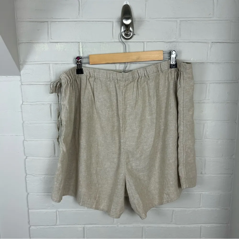 Old Navy Neutral Linen Blend Wrap Skort Size XL - Image 9