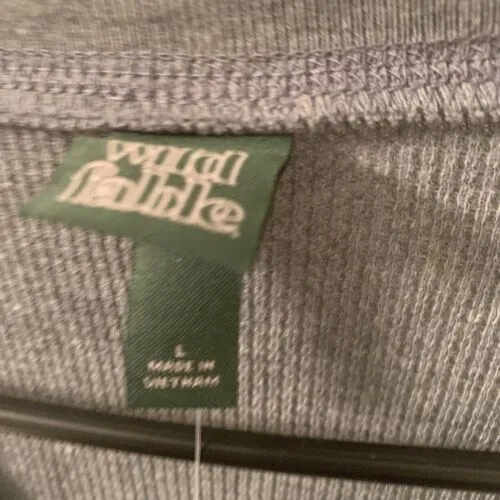 Wild Fable Women's Waffle Boxy Crop T-Shirt Size Large Gray - Image 3