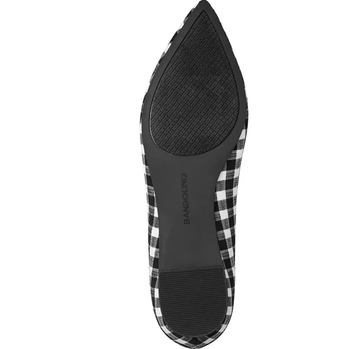 NEW Bandolino  Starry Embellished Flower Slip-On Flats Black White Gingham 9.5 - Image 4