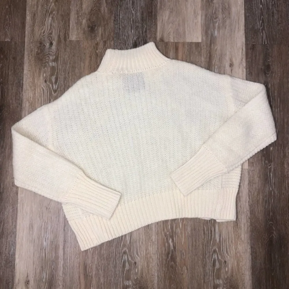 Scotch & Soda Starwatcher Cream Cowl Neck Crop Wool Blend Pullover Sweater L - Image 4