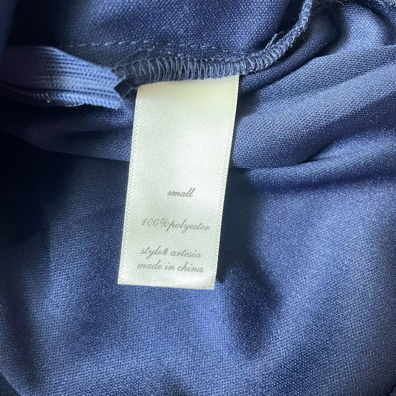 Altar’d State Navy Blue Satin Ruffled V - Image 8