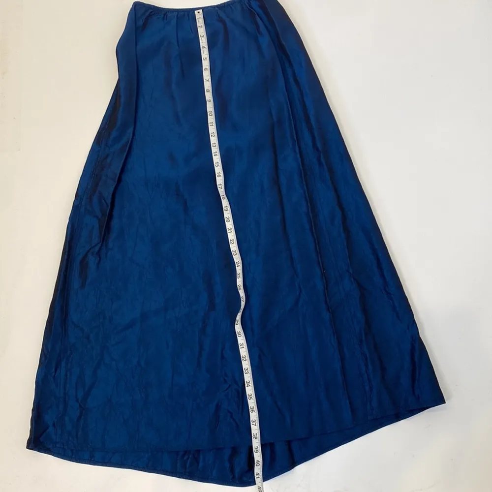 Le Chateau Blue Crinkle Maxi Velcro Wrap Skirt EUC OS Acrylic Vintage Y2K Women - Image 10