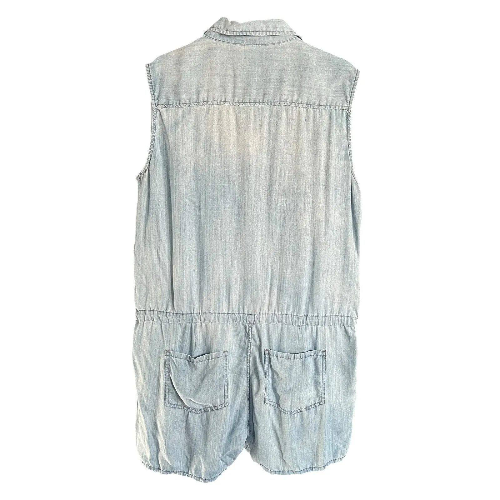 Velvet Heart Womens Chambray Romper Sleeveless Cinch Waist Tencel Sze Medium - Image 6