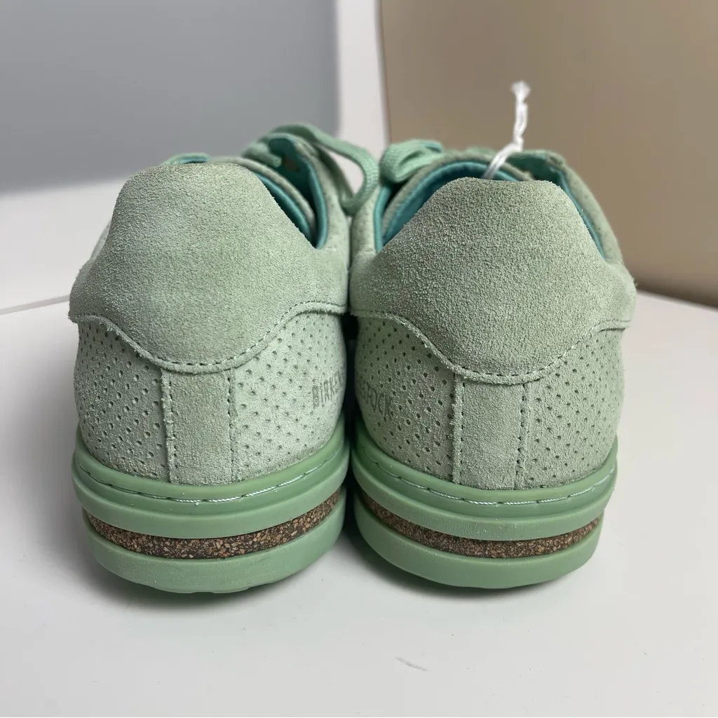 Birkenstocks Bend Low Suede Embossed Sneakers in Green Matcha Sz 38 - Image 11