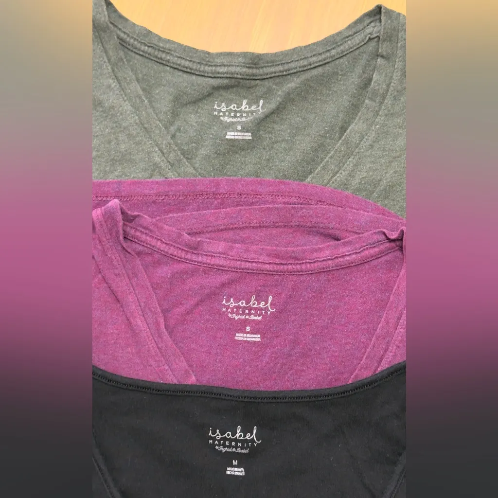 Isabel Maternity by Ingrid & Isabel Black, Purple, and Green Tank Tops Black - Image 2