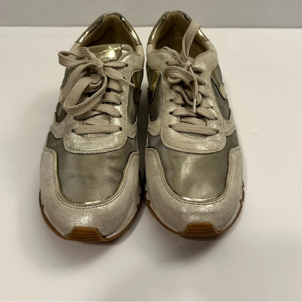 Voile Blanche JULIA LEATHER SUMMER FASHION SNEAKER in GOLD COLOR Size EU 40 - Image 2