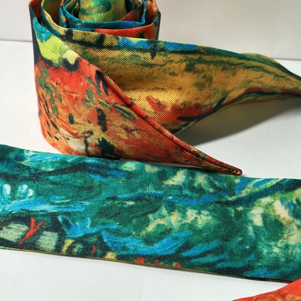 Two Van Gogh Oil Painting Thin Scarves / Hair Bands / Scarves - Image 4