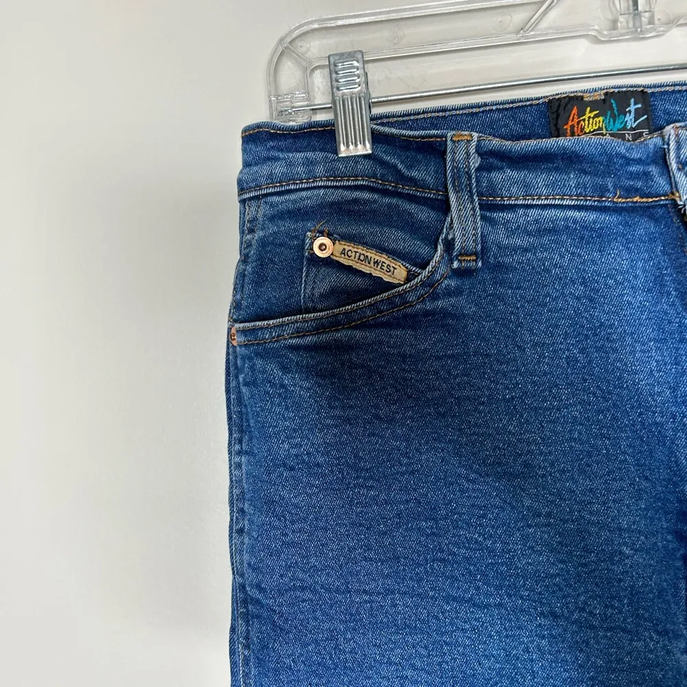 Vintage dark wash high waisted straight leg relaxed fit jeans 90s 1990s - Image 3