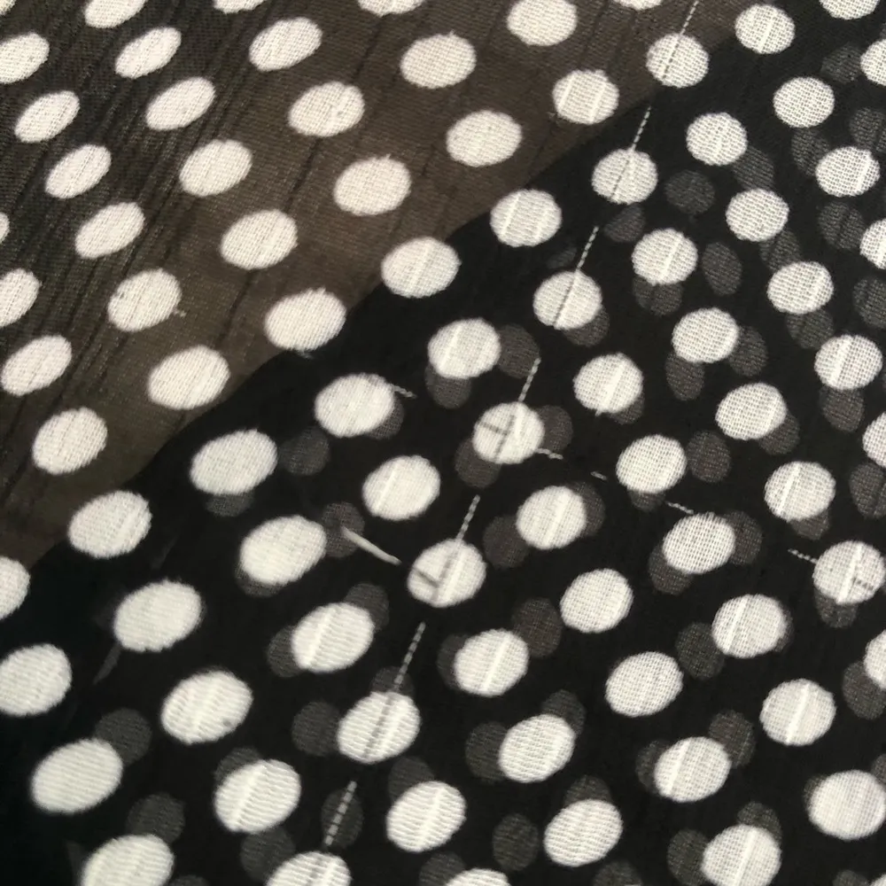 Vintage sheer polka dot Knit Werks babydoll blouse Jr XL Black - Image 11