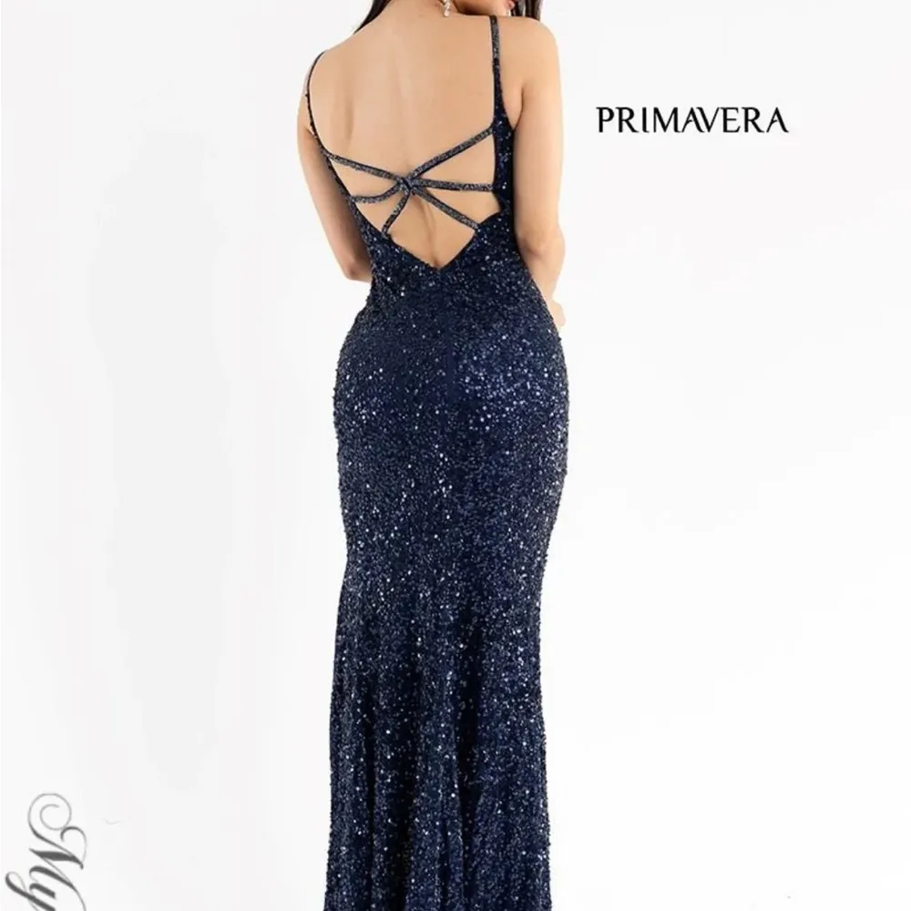 Primavera 3792 Evening Gown Perfect Blue Size 6 - Image 2