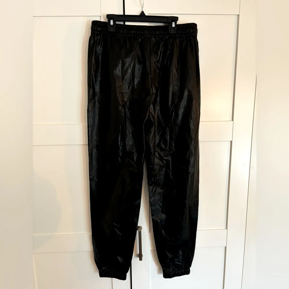 Tyler Boe Kennedy Faux Leather Jogger Pants Size Small Black - Image 4
