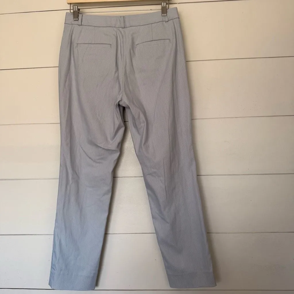 Banana Republic Women’s 6 White Blue Striped Sloan Curvy Fit Work Career Pants - Image 3
