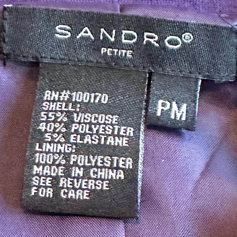 Sandro Petite Purple Blazer Jacket Button-Down Casual Size Medium Petite Women's - Image 10