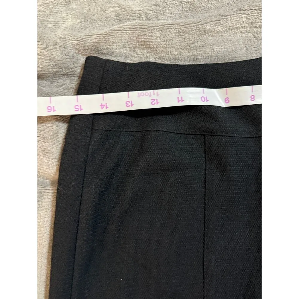 Anthropologie Eva Franco Black Leather Pencil Skirt‎ Size 4 Professional - Image 6