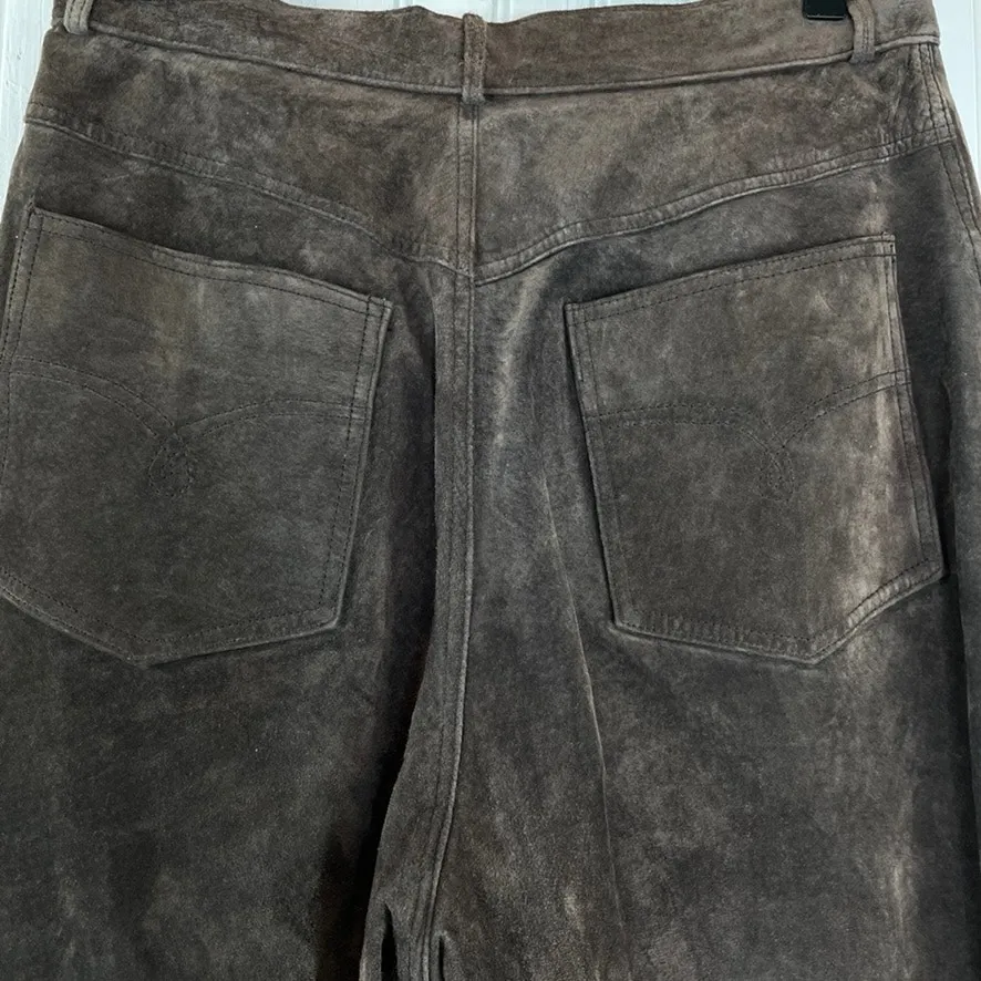 Vakko Sport Genuine Suede High Waist Pants Women’s Small – Chocolate Brown Size 8 - Image 7