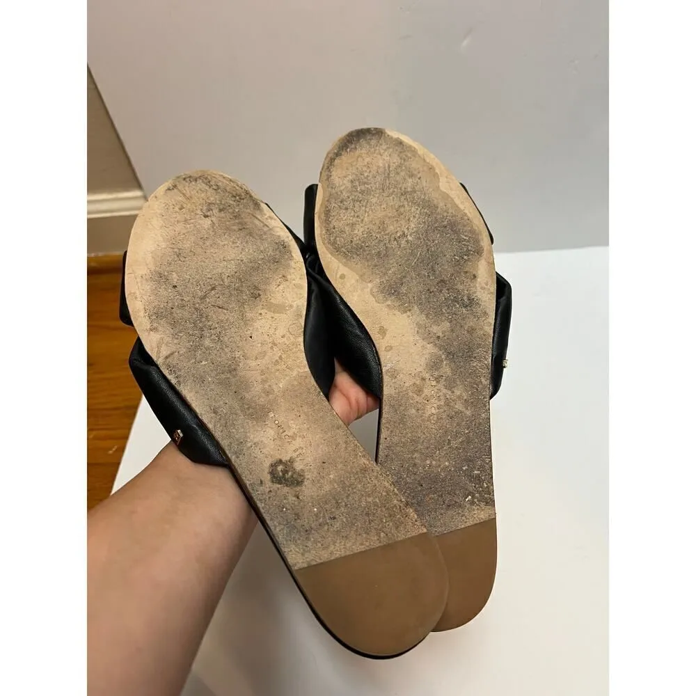 Veronica Beard Salton Knott Black Leather Slides Sz. 12 - Image 8