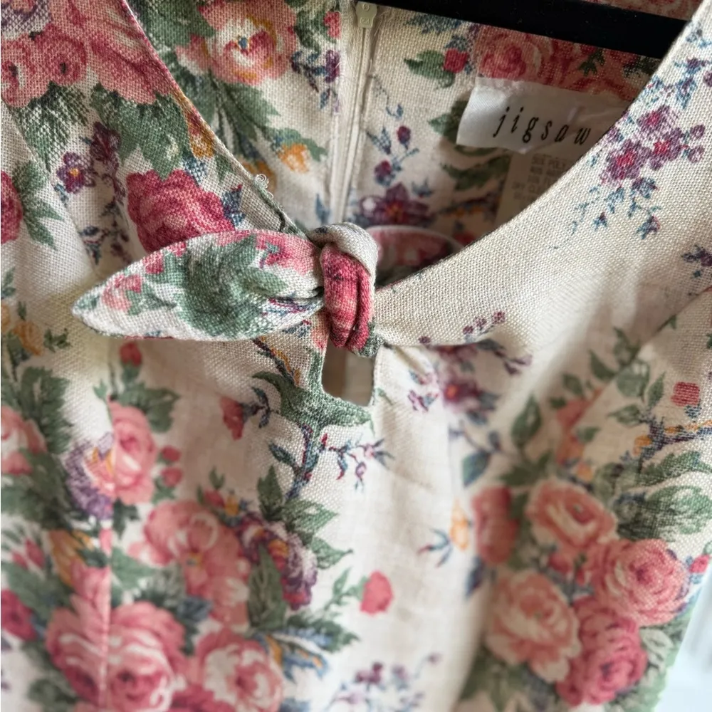 Vintage Jigsaw Tapestry Dress White Size 0 - Image 3