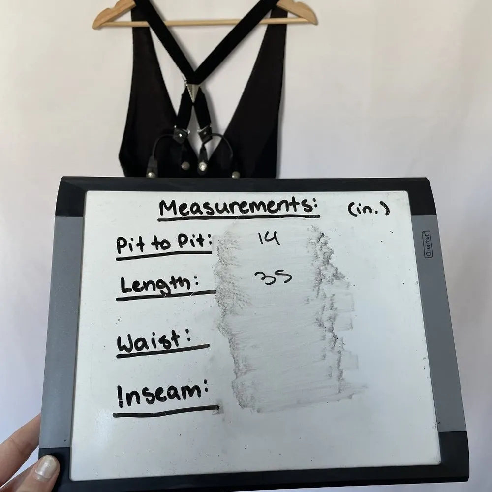 The Limited Vintage Black Suspender Dress Silver Button Accents Size 6 Wool Rayo - Image 9