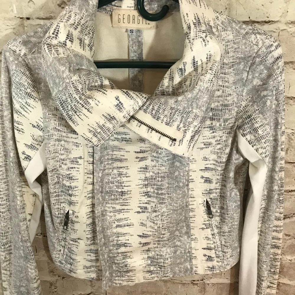 Georgie Faux Python Short Jacket Gray - Image 4