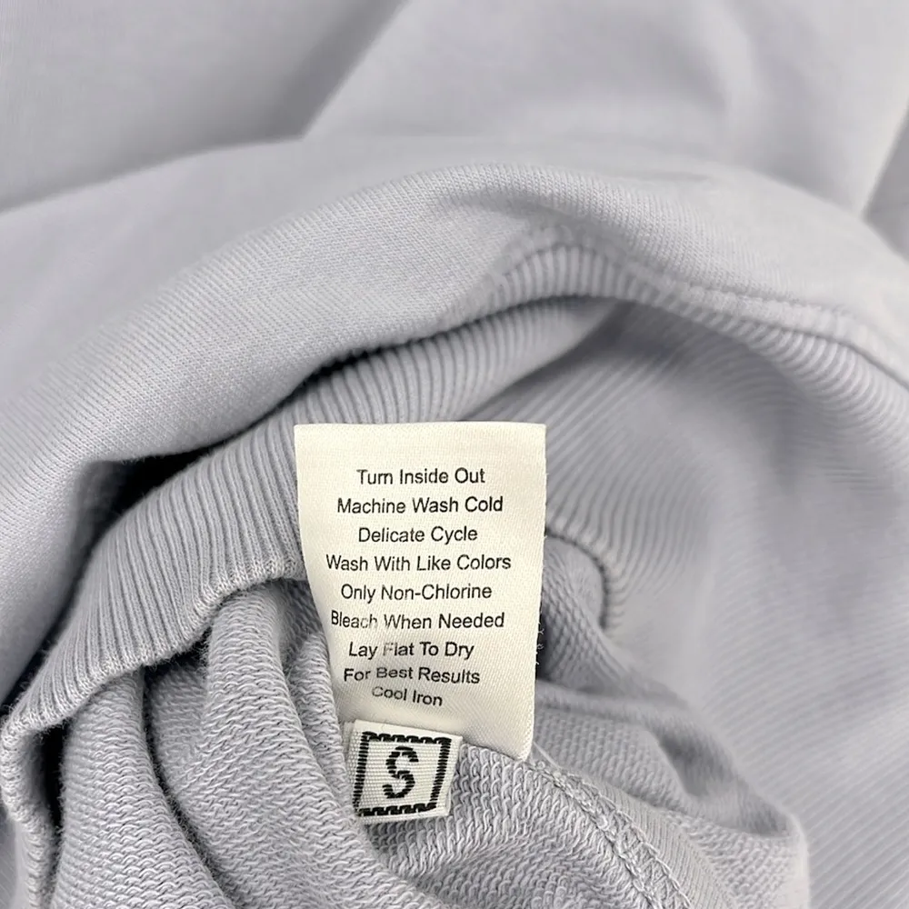 Universal Standard French Terry Polo Hooded Sweatshirt Soft Lilac Lavender Small - Image 10