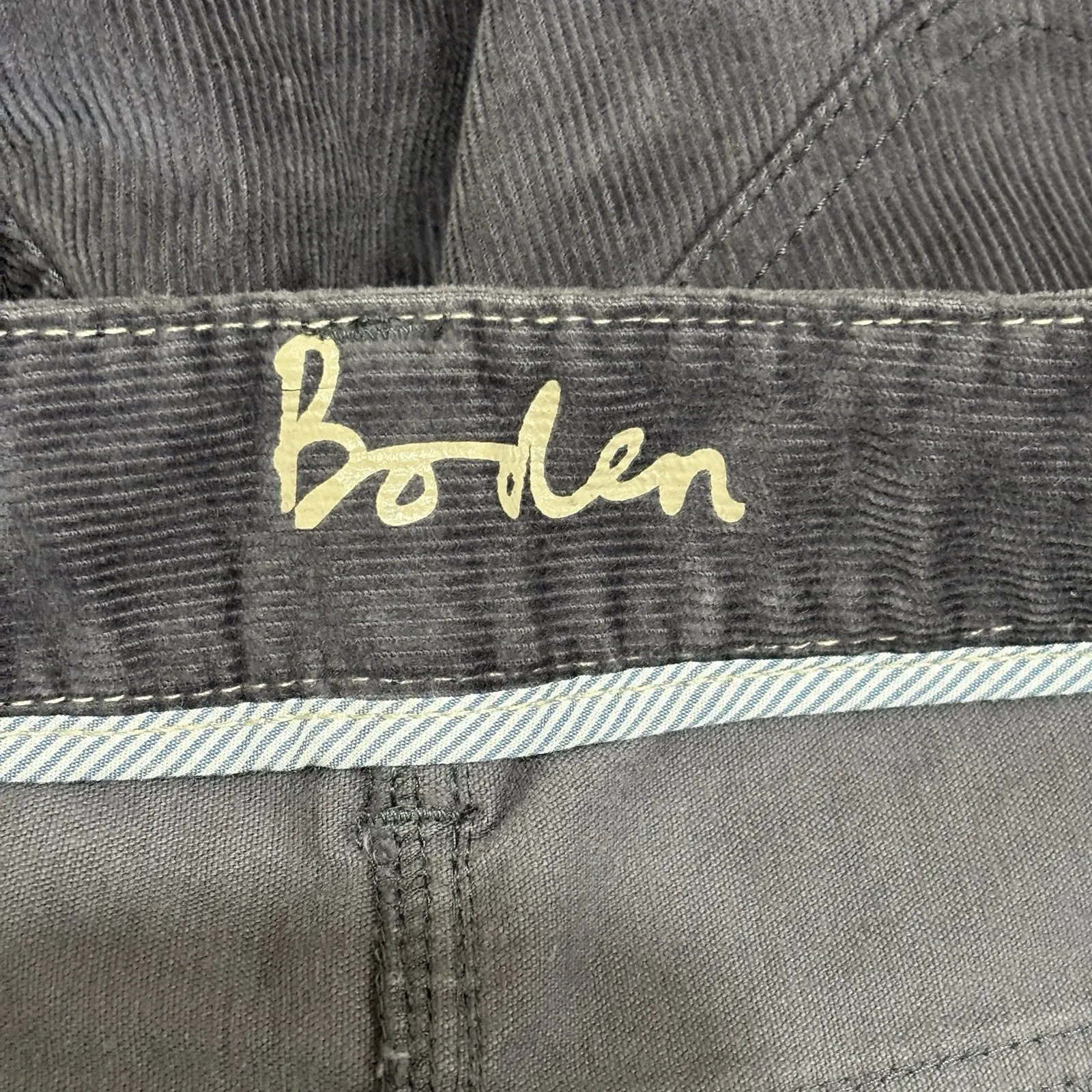 Boden Size 8 10 Gray Cotton Corduroy Ankle Pants Preppy Classic - Image 3