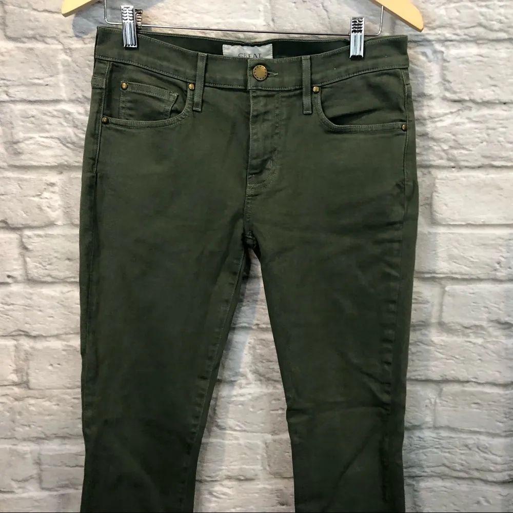 THE GREAT. 27" The Skinny Skinny Green Jeans - Image 4