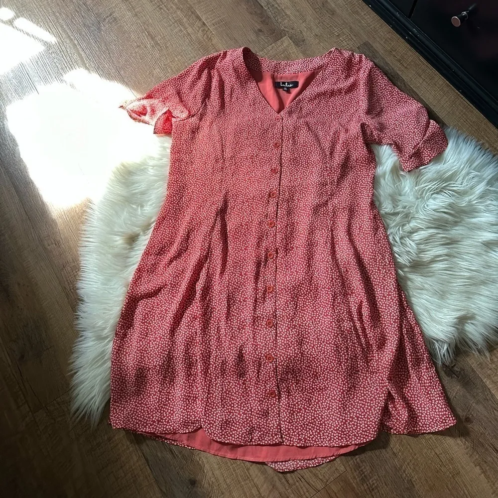 Lulus LULU’S Castana Rust Red Print Button Up Dress - Image 4