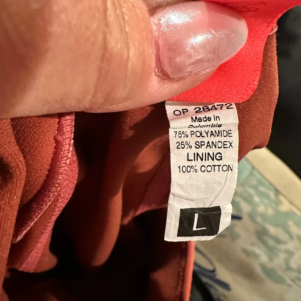 Maaji High Rise Waist Vibrant Orange Crop Leggings L - Image 8