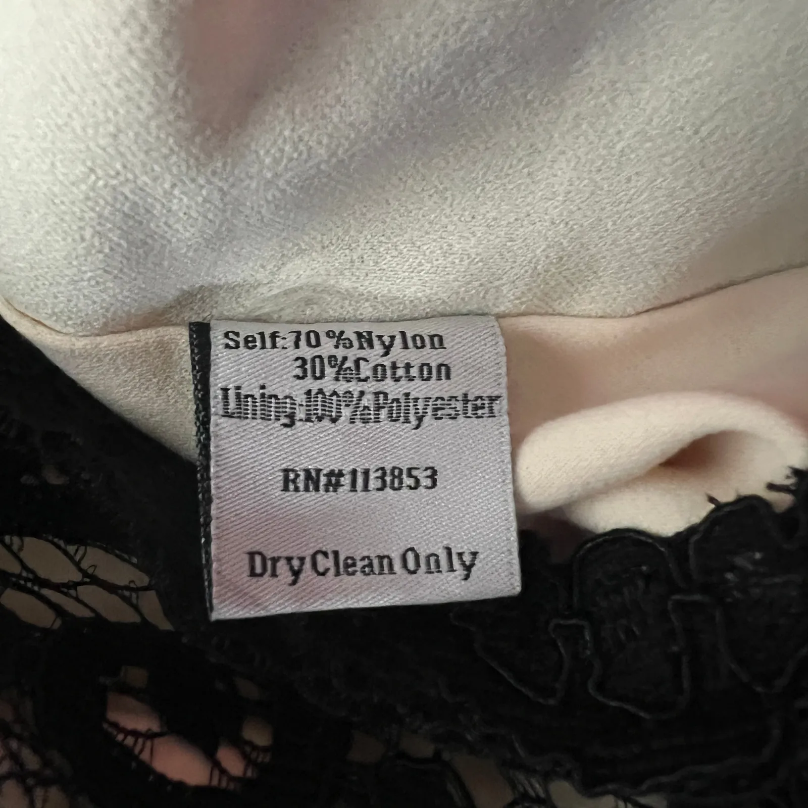 Storee Black Long Sleeve Lace Romper Size Large - Image 9