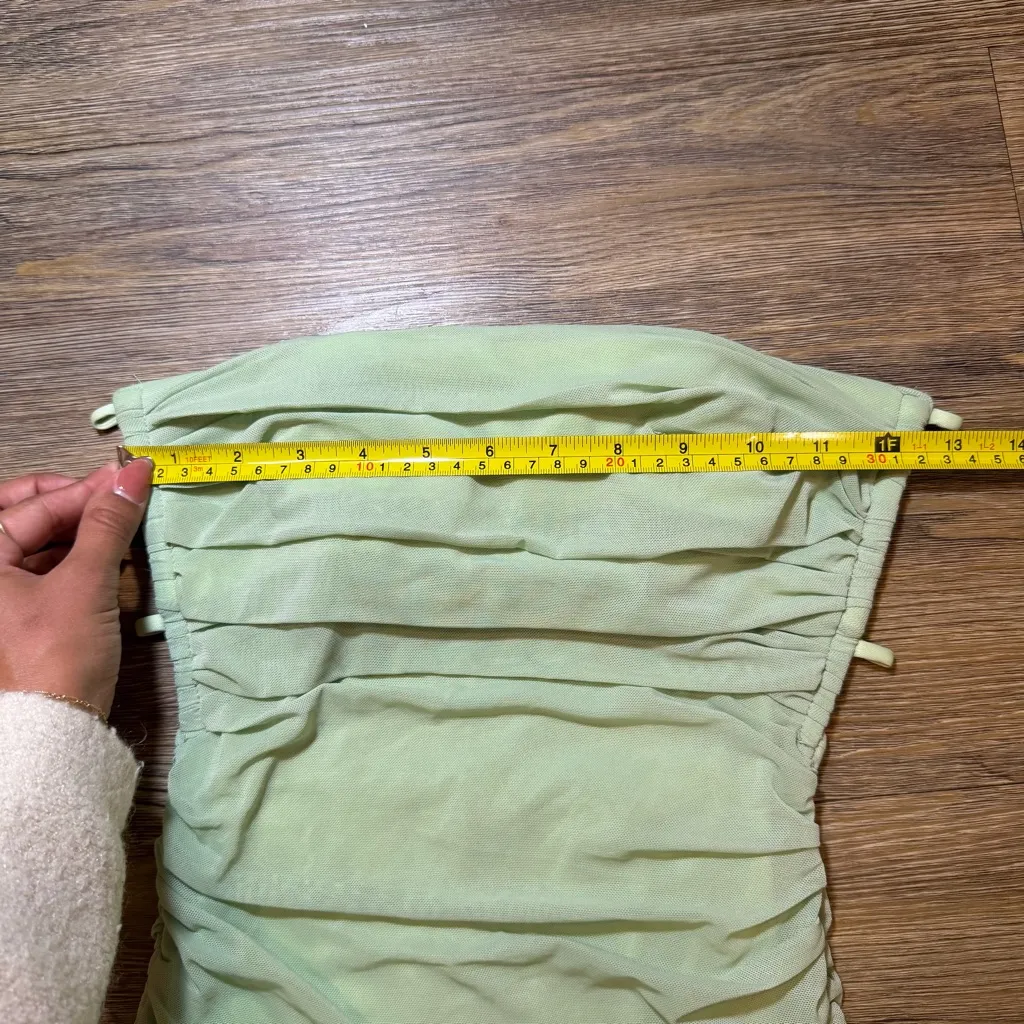 Princess Polly Strapless Ruched Bodycon Green Dress - Image 7