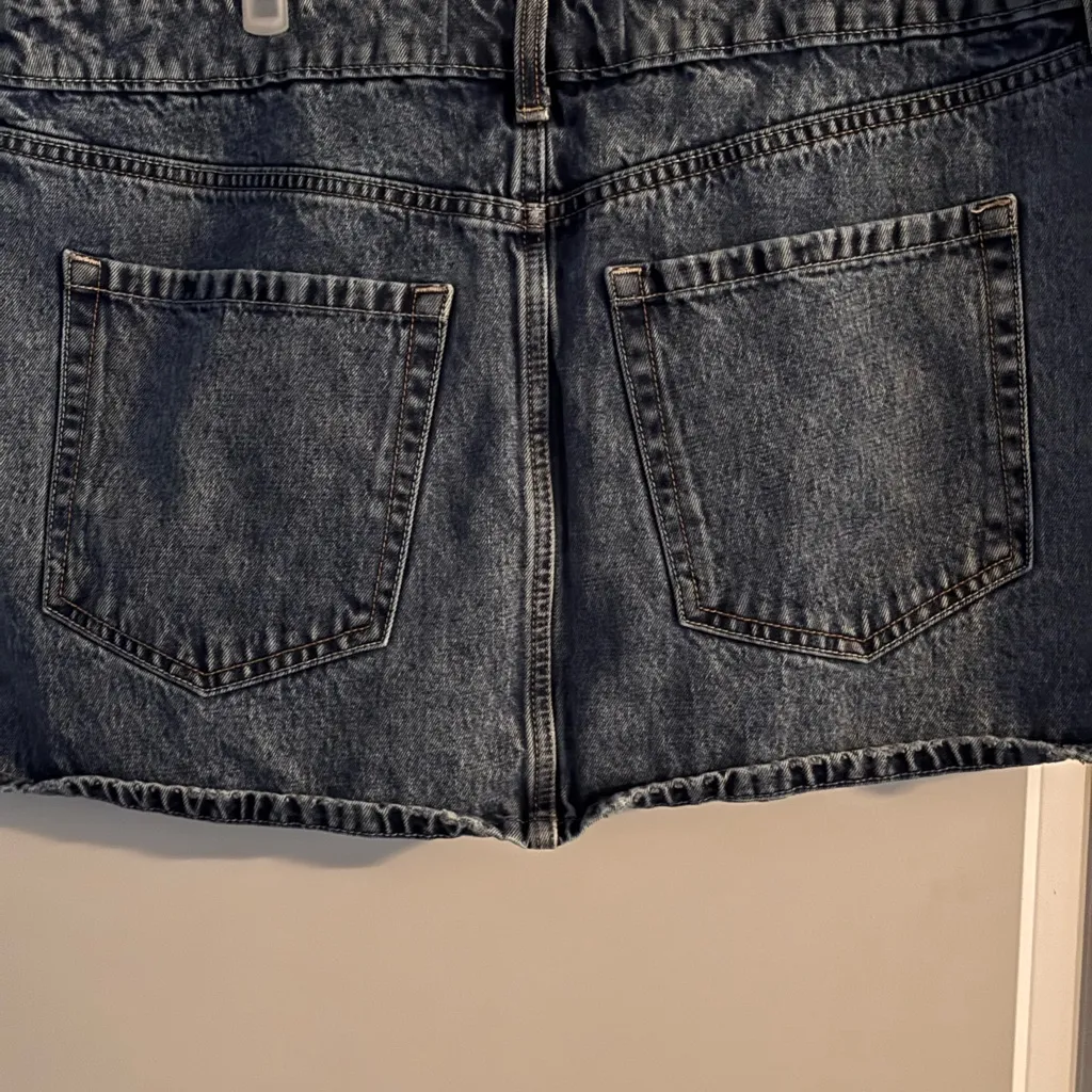 Hollister Curvy Low Rise Denim Mini Skirt Skirt Blue Women's - Image 4