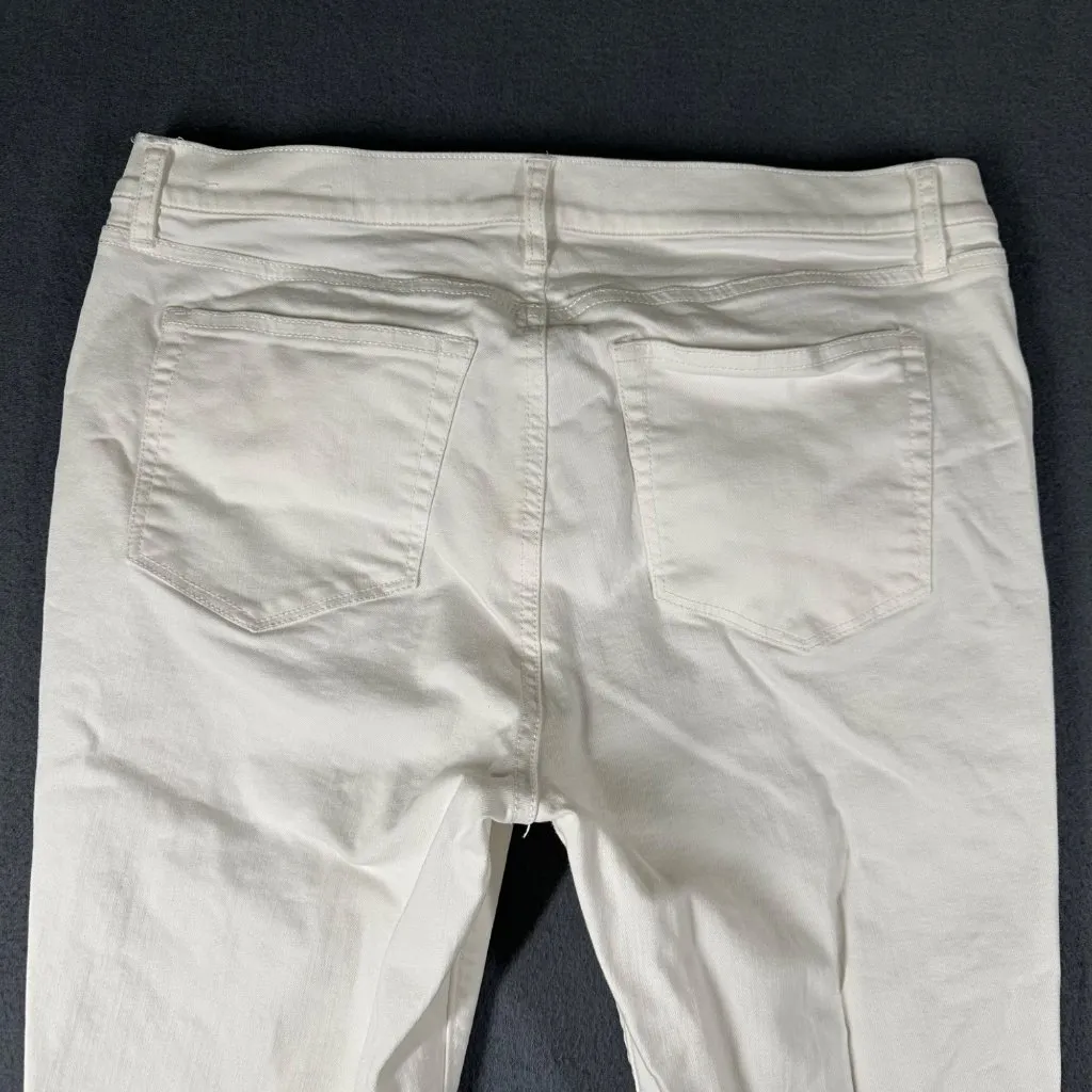 Loft Outlet Womens 12P White Skinny‎ Ankle Cropped Cotton Blend Jeans - Image 11