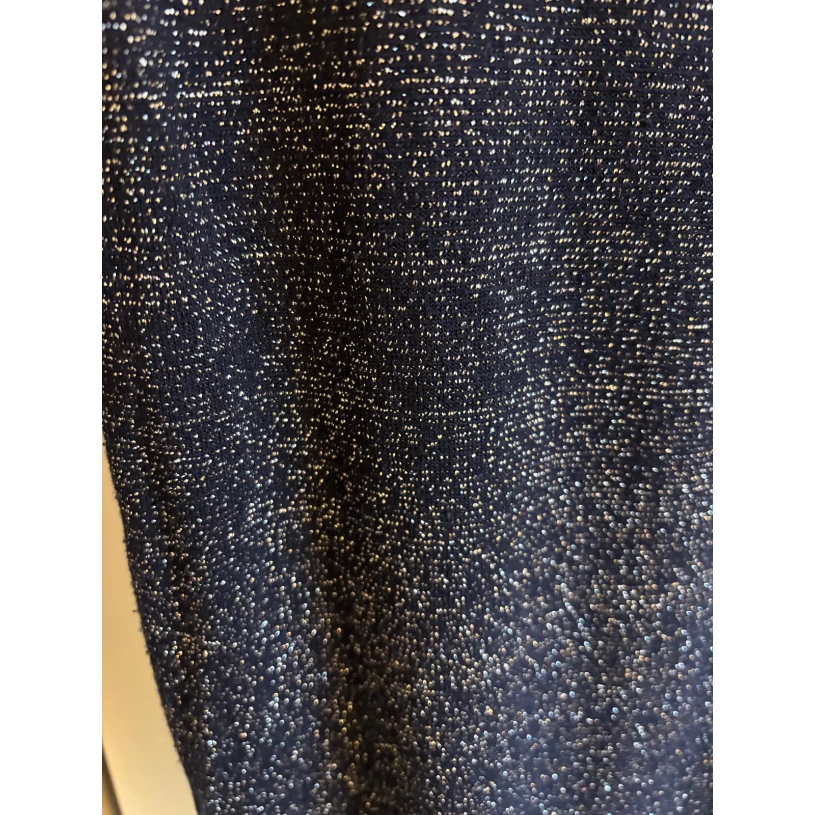 Free People's "Free for Humanity" blue Metallic Knit Long Sleeve Top Size Large - Image 6