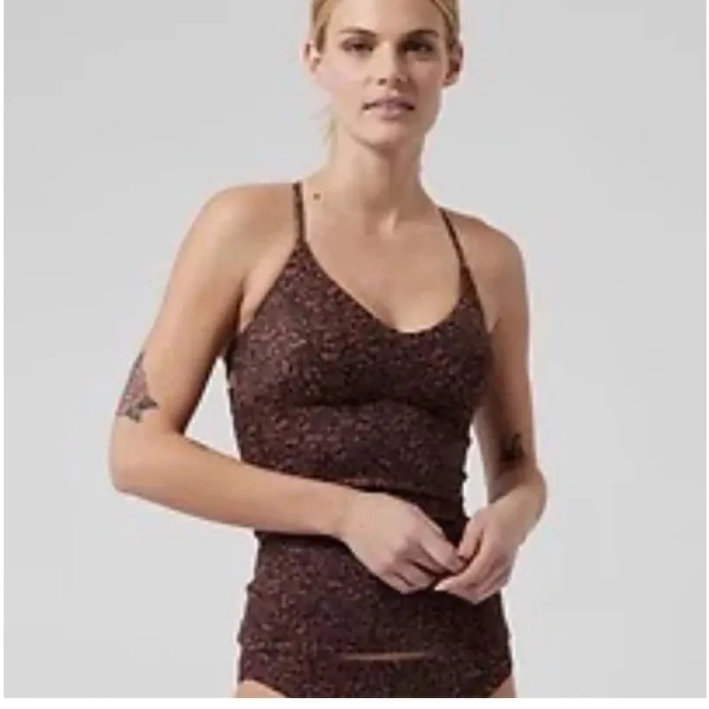 ATHLETA Triangle Tankini Top Camo Flora Decadent Chocolate Size D-DD NWT - Image 9