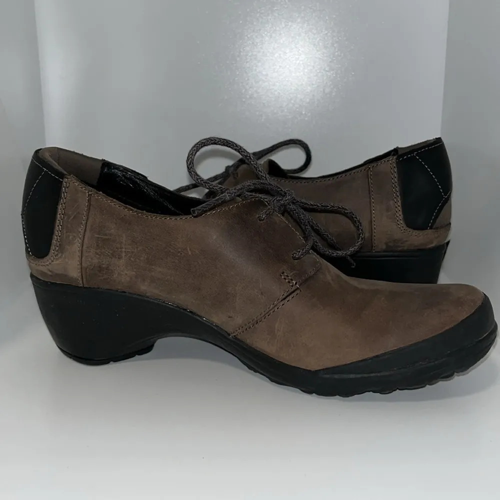 Merrell Veranda Leather Tie Clog Shoes Cloudy Brown Women’s Sz 6 - Image 7