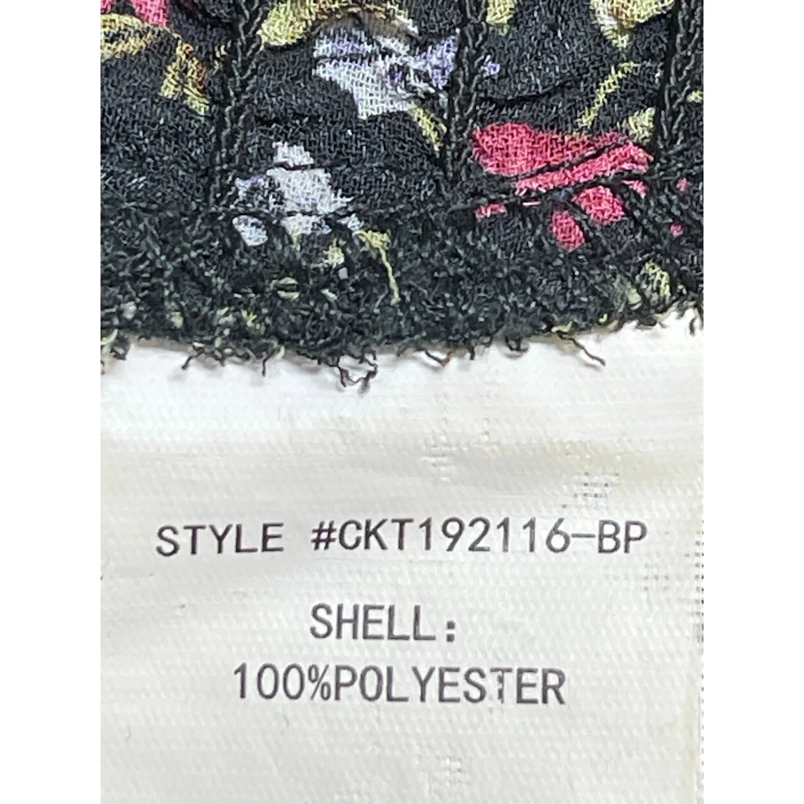 Code X Mode Women's Black Floral Smocked Square Neck Long Sleeve Blouse Top S - Image 4