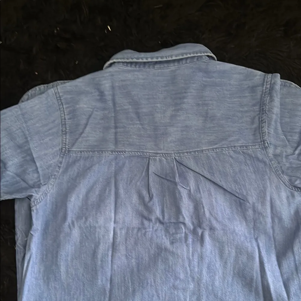 Old Navy Light Blue Denim Button-Up Dress - Image 7