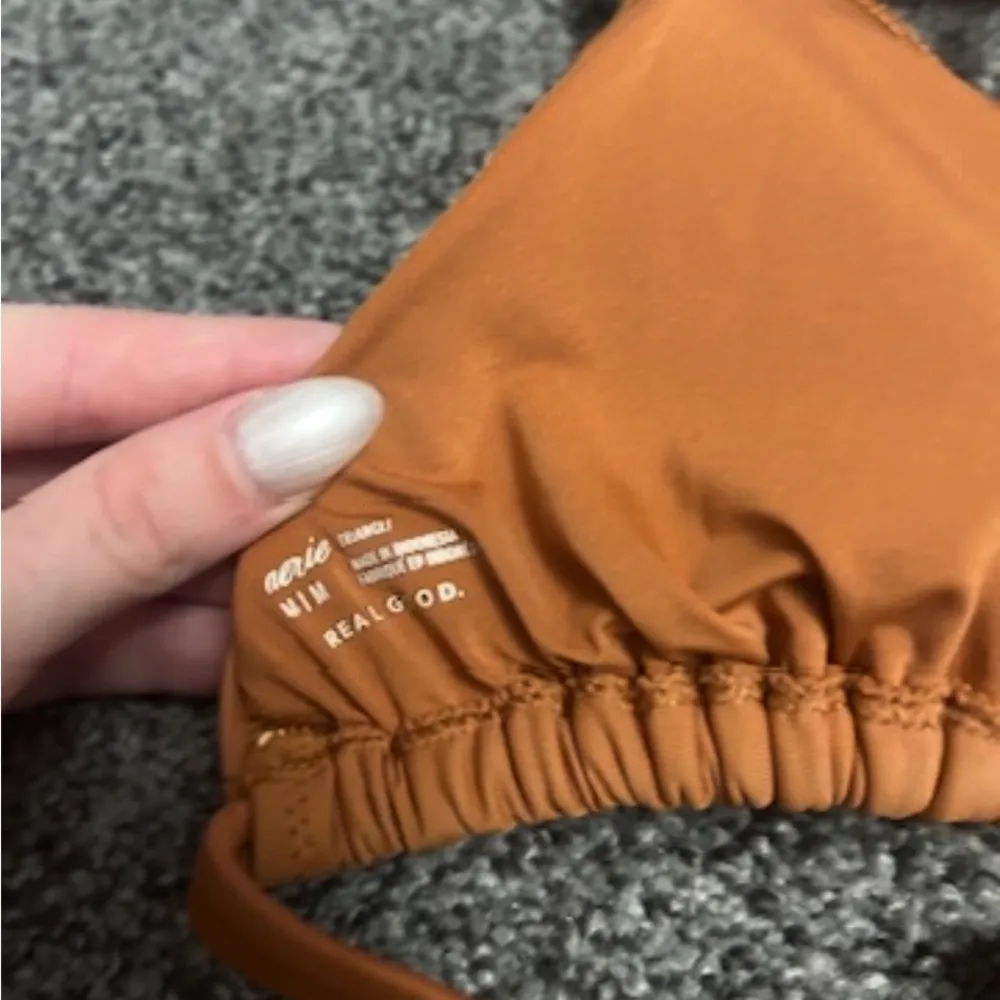 Aerie Orange Triangle Bikini Set with Adjustable Ties - Image 4