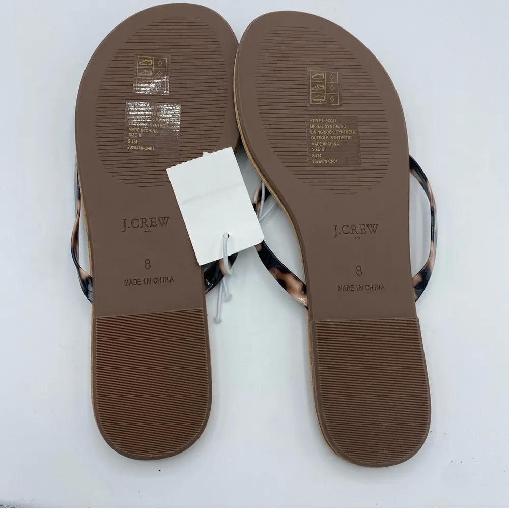 J. Crew Easy summer flip-flops tortoise shell size 8 beach resort cruise vacay - Image 3