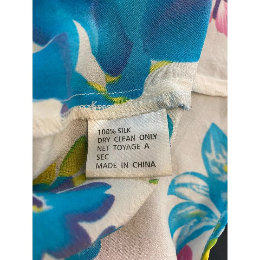 Yumi Kim Floral Silk Spaghetti Strap Top Womens XS Scoop Neck Flowy Feminine - Image 8