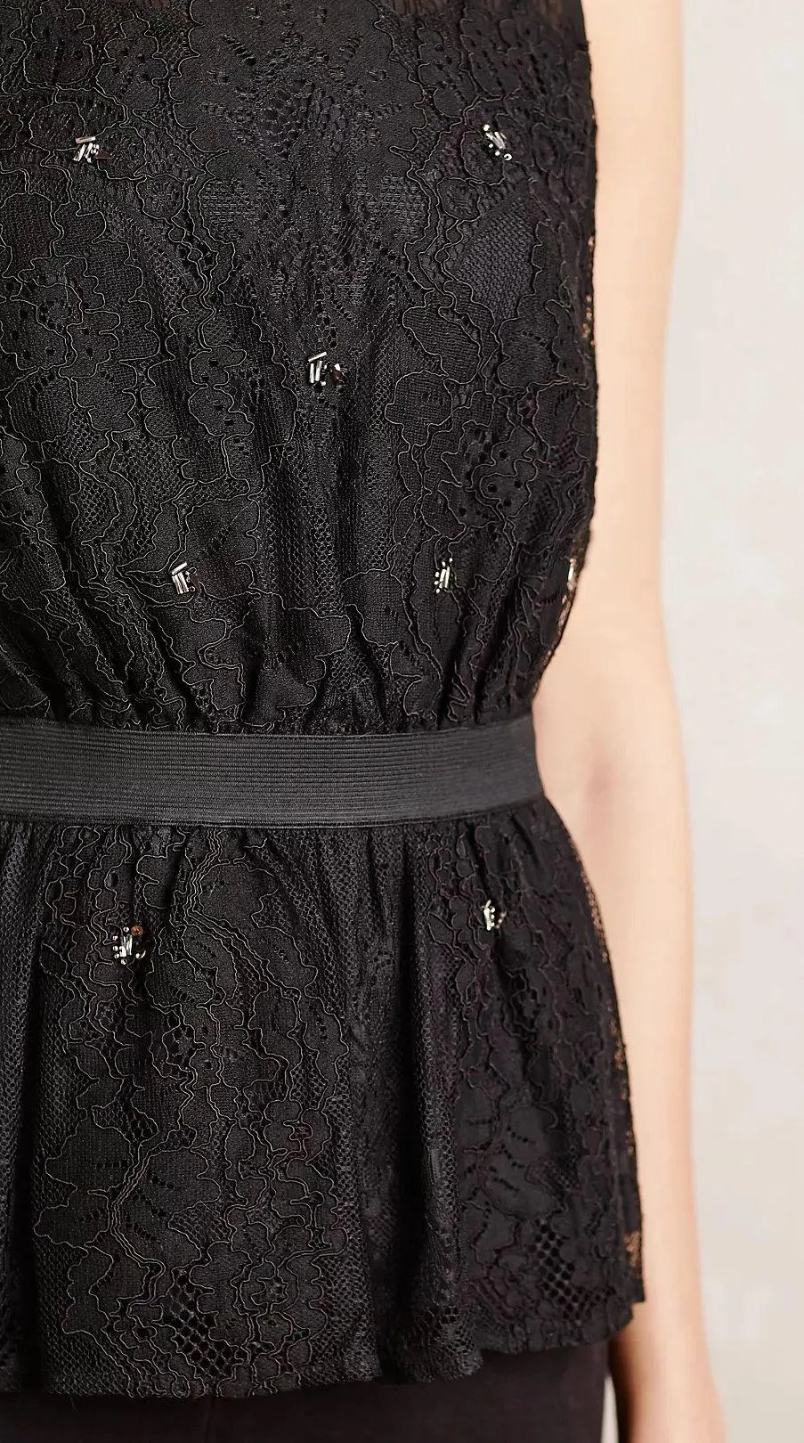 Meadow Rue Stargazer Beaded Lace Peplum Top - Image 3