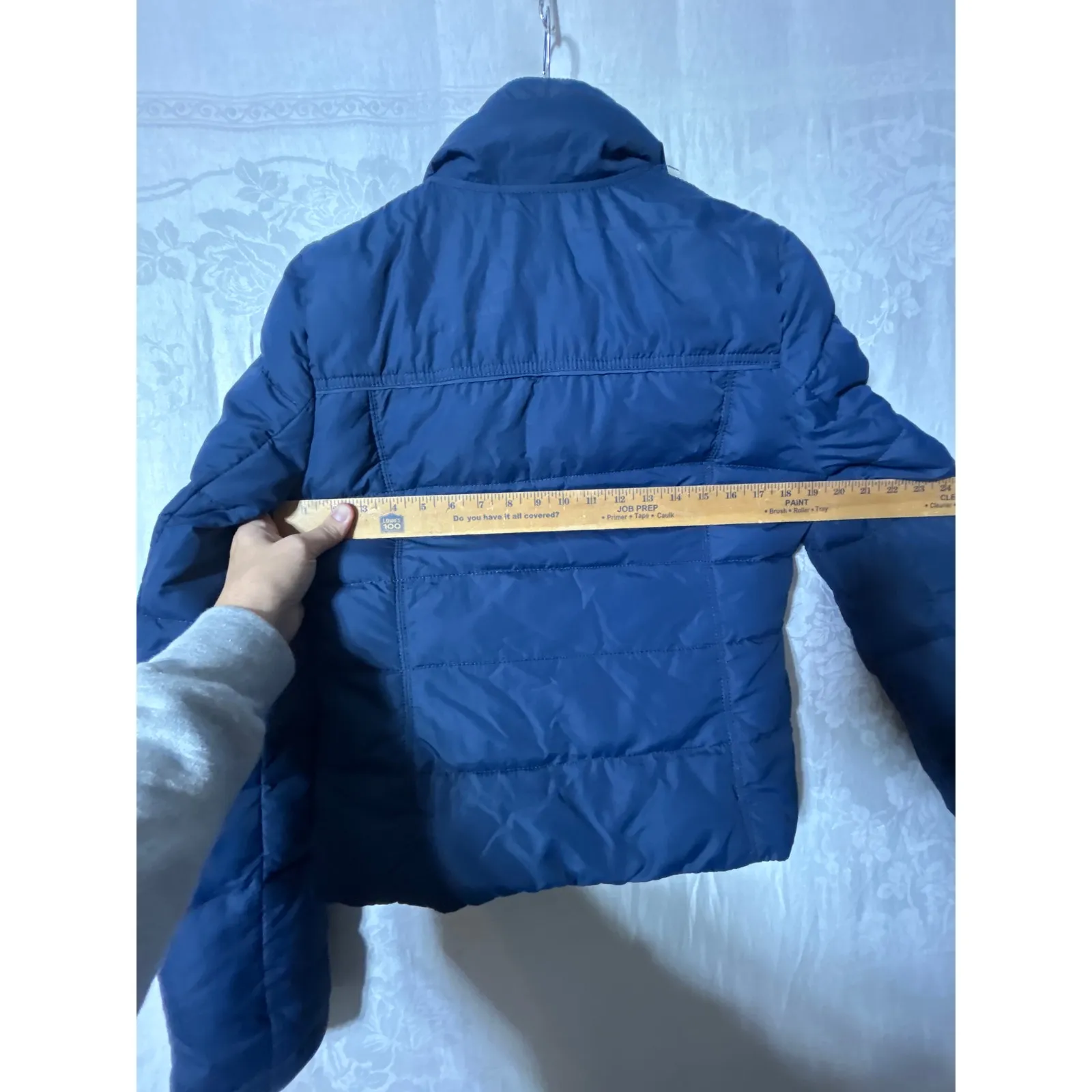 Abercrombie Fitch Puffer Jacket Large Navy Blue Down Filled Coat - Image 9