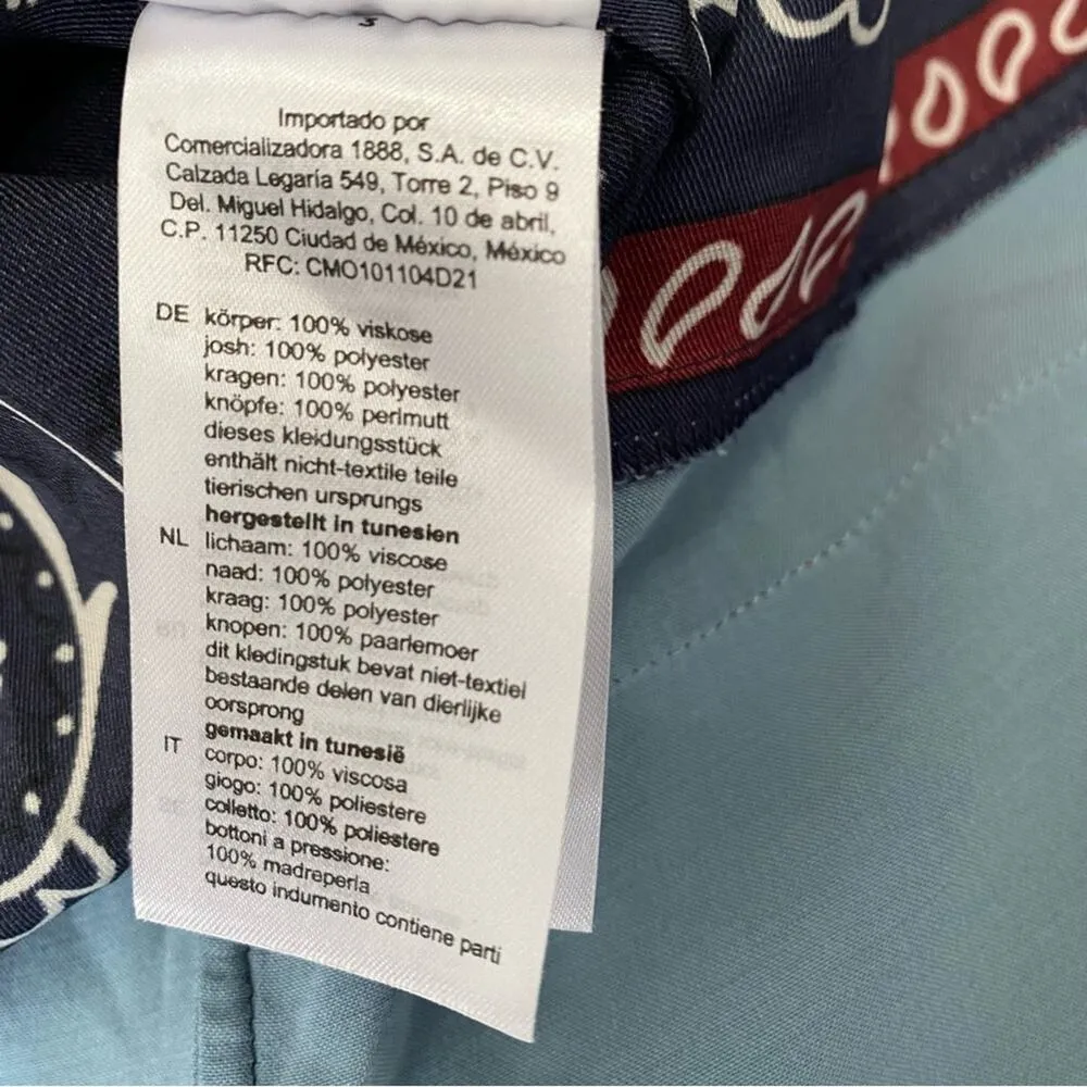 Sandro Blue Bandana Print Button Down Long Sleeve Blouse size large - Image 9